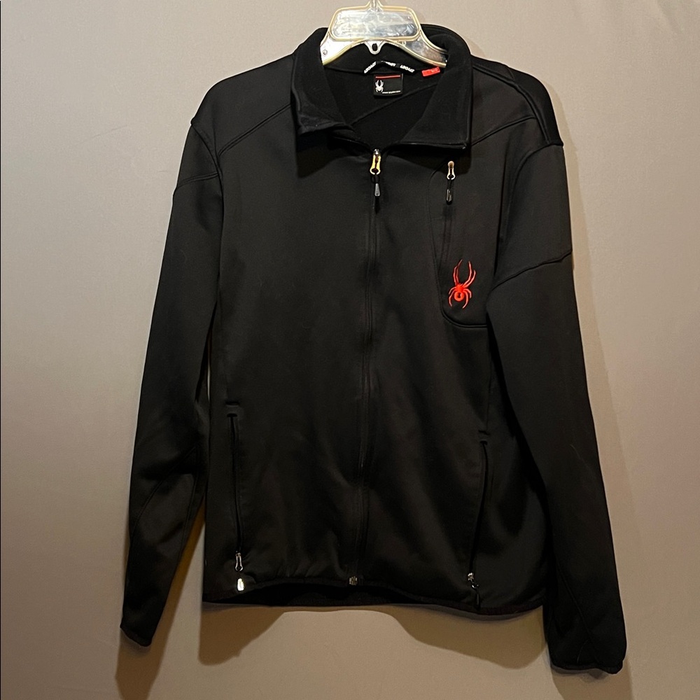 Spyder Black Performance Jacket with Red Logo